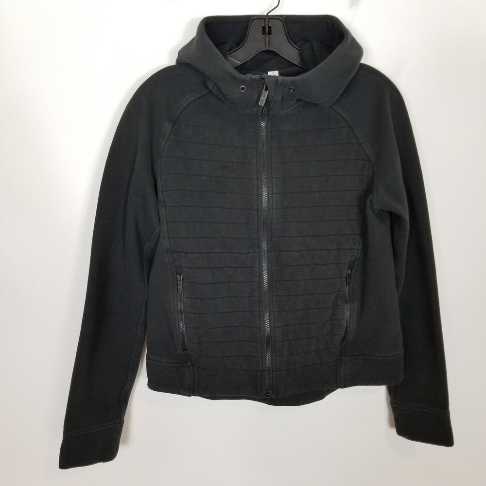 Lululemon Women Fleece Be True Hoodie Full Zip Jacket Womens 6 Faded Black Gray